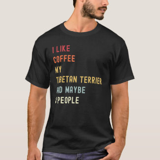 Camiseta Perro Y Café Tibetano Terrier Retro