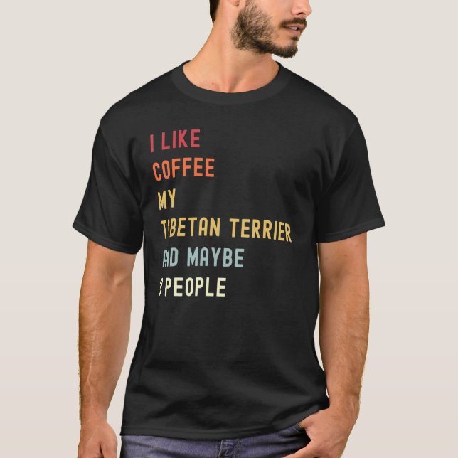 Camiseta Perro Y Café Tibetano Terrier Retro (Anverso)