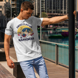 Camiseta Perro Y Flores Felicidad
