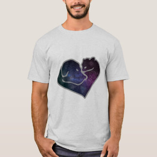 Camiseta Perro y gato en el espacio