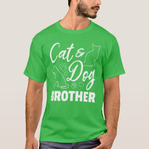 Camiseta Perro y gato Hermano Perro Perro Perro Perro Gato