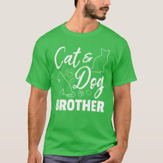 Camiseta Perro y gato Hermano Perro Perro Perro Perro Gato