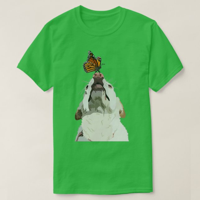 Camiseta Perro y mariposa (Diseño del anverso)