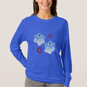 Camiseta Perro y patas y corazones del perrito