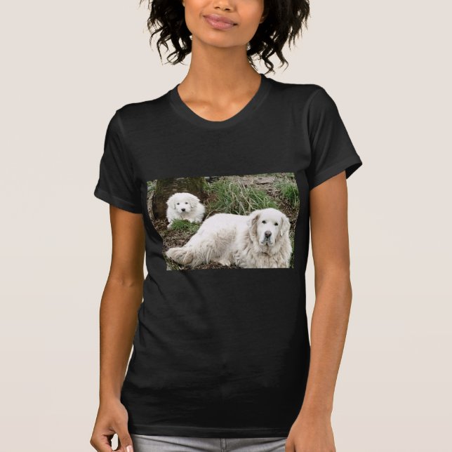 Camiseta Perro y perrito de los grandes Pirineos (Anverso)