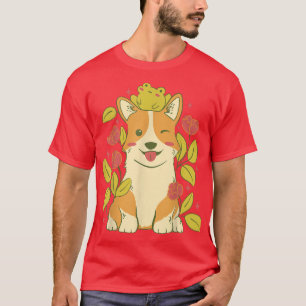 Camiseta Perro Y Rana De Corgi Cute-717