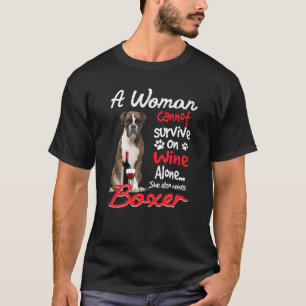 Camiseta Perro Y Vino De Boxer Gracioso
