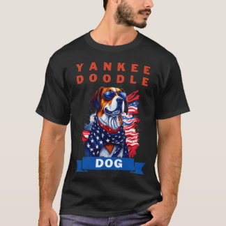 Camiseta Perro Yankee Doodle Muestra el Espíritu Patriótico