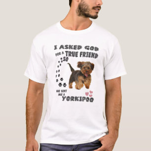 Camiseta Perro Yorkipoo cita a mamá Yorkiepoo papá arte,