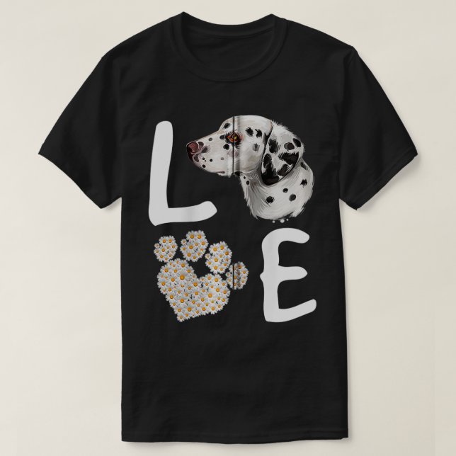 Camiseta Perros 365 Amor Dalmatian Perro Paw Mascota Rescat (Diseño del anverso)