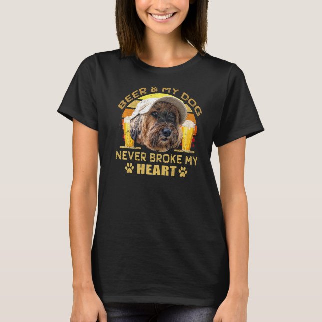 Camiseta Perros 365 Cerveza y Perro Terrier Tibetano nunca  (Anverso)