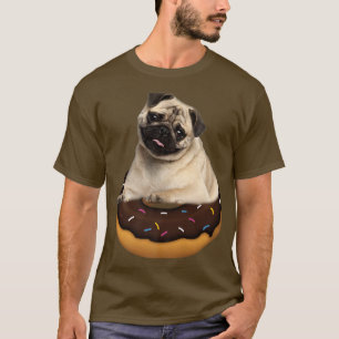 Camiseta Perros 365 Chicas de pug cute Donut Perro Gracioso