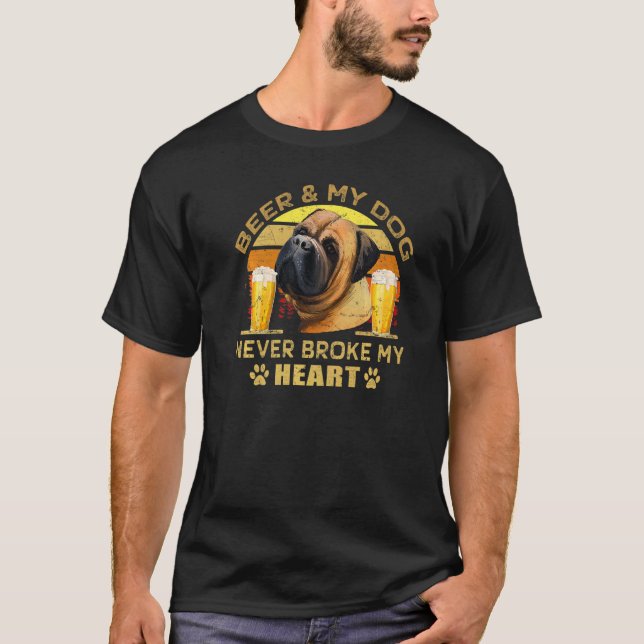 Camiseta Perros 365 perros 365 Cerveza y Perro Bullmastiff  (Anverso)