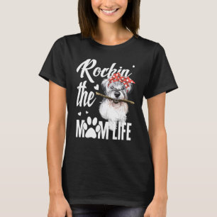 Camiseta Perros 365 Rockin La Miniatura Schnauzer Mom Life 