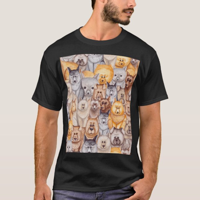 Camiseta Perros acuarelas: diversión sin foco (Anverso)