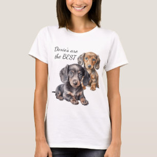 CAMISETA PERROS ADORABLES DE PUPPY DACHSHUND