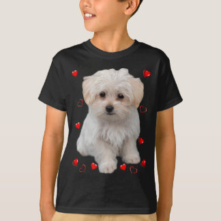 Camiseta Perros amantes del perro de Malta Diseño de cachor