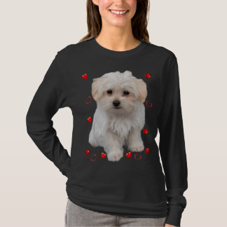 Camiseta Perros amantes del perro de Malta Diseño de cachor