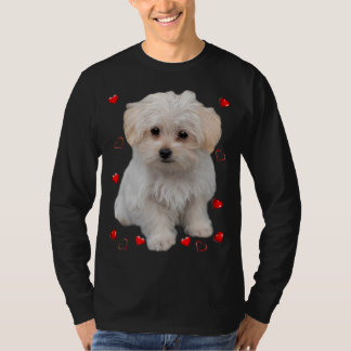 Camiseta Perros amantes del perro de Malta Diseño de cachor