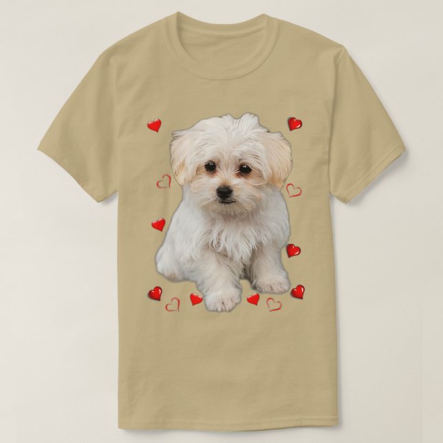 Camiseta Perros amantes del perro de Malta Diseño de cachor (Diseño del anverso)