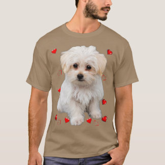 Camiseta Perros amantes del perro de Malta Diseño de cachor