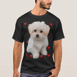 Camiseta Perros amantes del perro de Malta Diseño de cachor