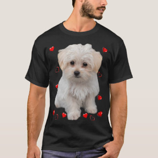 Camiseta Perros amantes del perro de Malta Diseño de cachor