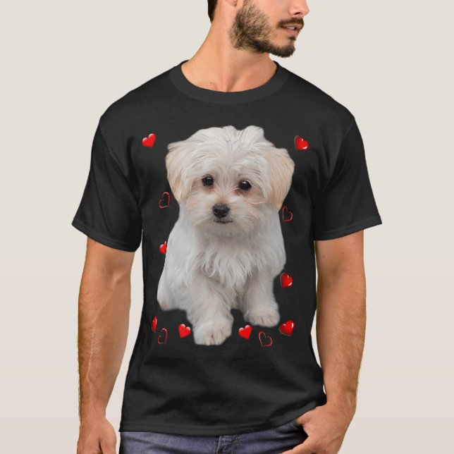 Camiseta Perros amantes del perro de Malta Diseño de cachor (Anverso)
