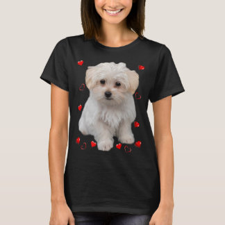 Camiseta Perros amantes del perro de Malta Diseño de cachor