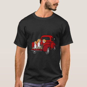 Camiseta Perros Beagle En Camión Rojo De Recogida