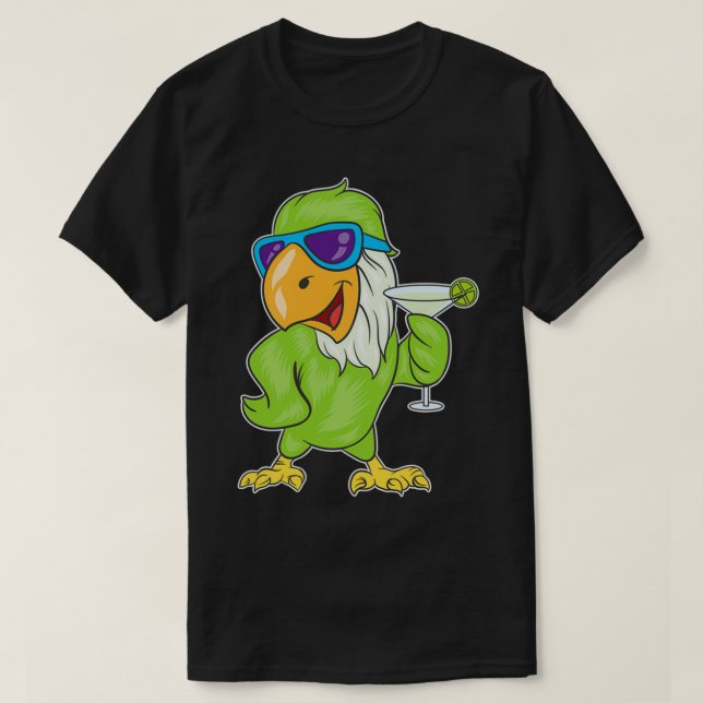 Camiseta Perros Beber Margarita Aves Hawái Regalo 1 (Diseño del anverso)
