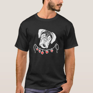 Camiseta Perros Boxer Dog Face Boxer Con Corazones De Amant