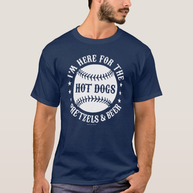 Camiseta Perros calientes De Béisbol Vintage Pretzels Beer  (Anverso)