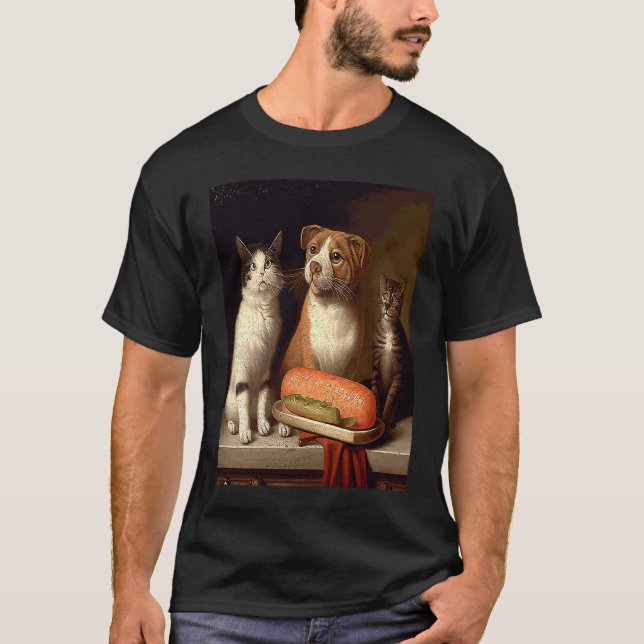 Camiseta Perros Calientes de Cerdo Gato (Anverso)
