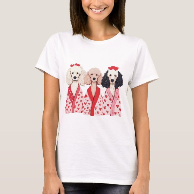 Camiseta Perros Caniche Estándar Día de San Valentín (Anverso)