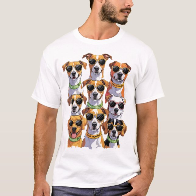 Camiseta Perros con gafas de sol Patas hidratadas (Anverso)