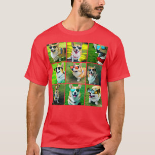 Camiseta Perros Corgi Con Gafas De Sol Coloridas Guay (ai G