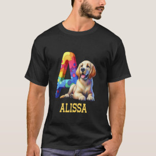 Camiseta Perros Cute Letra Alissa Nombre Perro Arcoiris