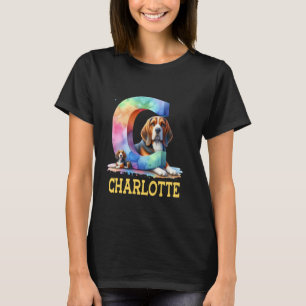 Camiseta Perros Cute Letra Charlotte Nombre Perro Arcoiris