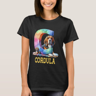Camiseta Perros Cute Letra Cordula Nombre Perro Arcoiris