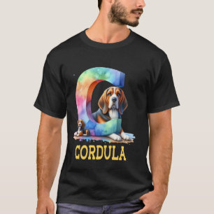 Camiseta Perros Cute Letra Cordula Nombre Perro Arcoiris