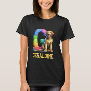Camiseta Perros Cute Letra Geraldine Nombre Perro Arcoiris