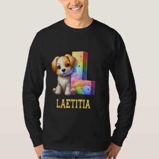 Camiseta Perros Cute Letra Laetitia Nombre Perro Arcoiris