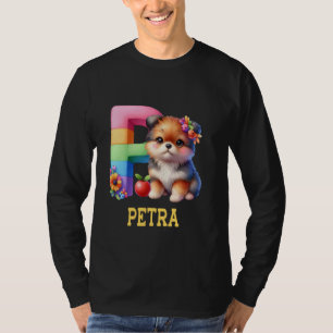 Camiseta Perros Cute Letra Petra Name Rainbow Dog