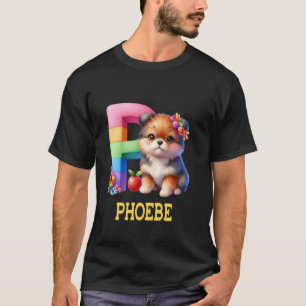 Camiseta Perros Cute Letra Phoebe Nombre Perro Arcoiris