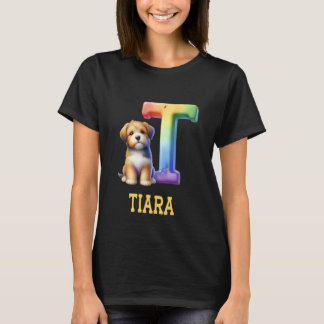 Camiseta Perros Cute Letra Tiara Nombre Perro Arcoiris