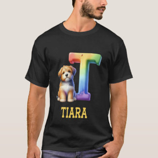 Camiseta Perros Cute Letra Tiara Nombre Perro Arcoiris