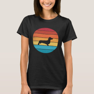 Camiseta Perros Dachshund retro vintage y animal lindo