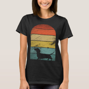 Camiseta Perros Dachshund retro vintage y animal lindo 1