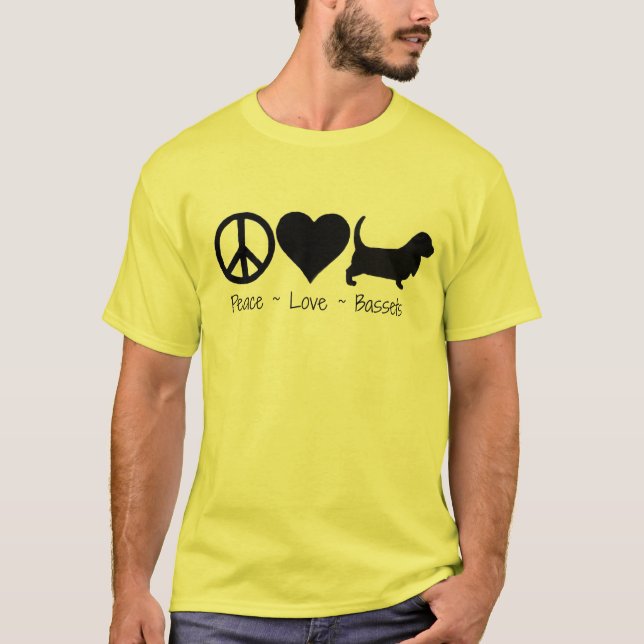 Camiseta Perros de afloramiento del amor de la paz (Anverso)